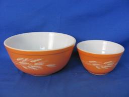 Pyrex Autumn Harvest Wheat Orange 2.5 L Nesting Mixing Bowl & 401 Bowl 750ml