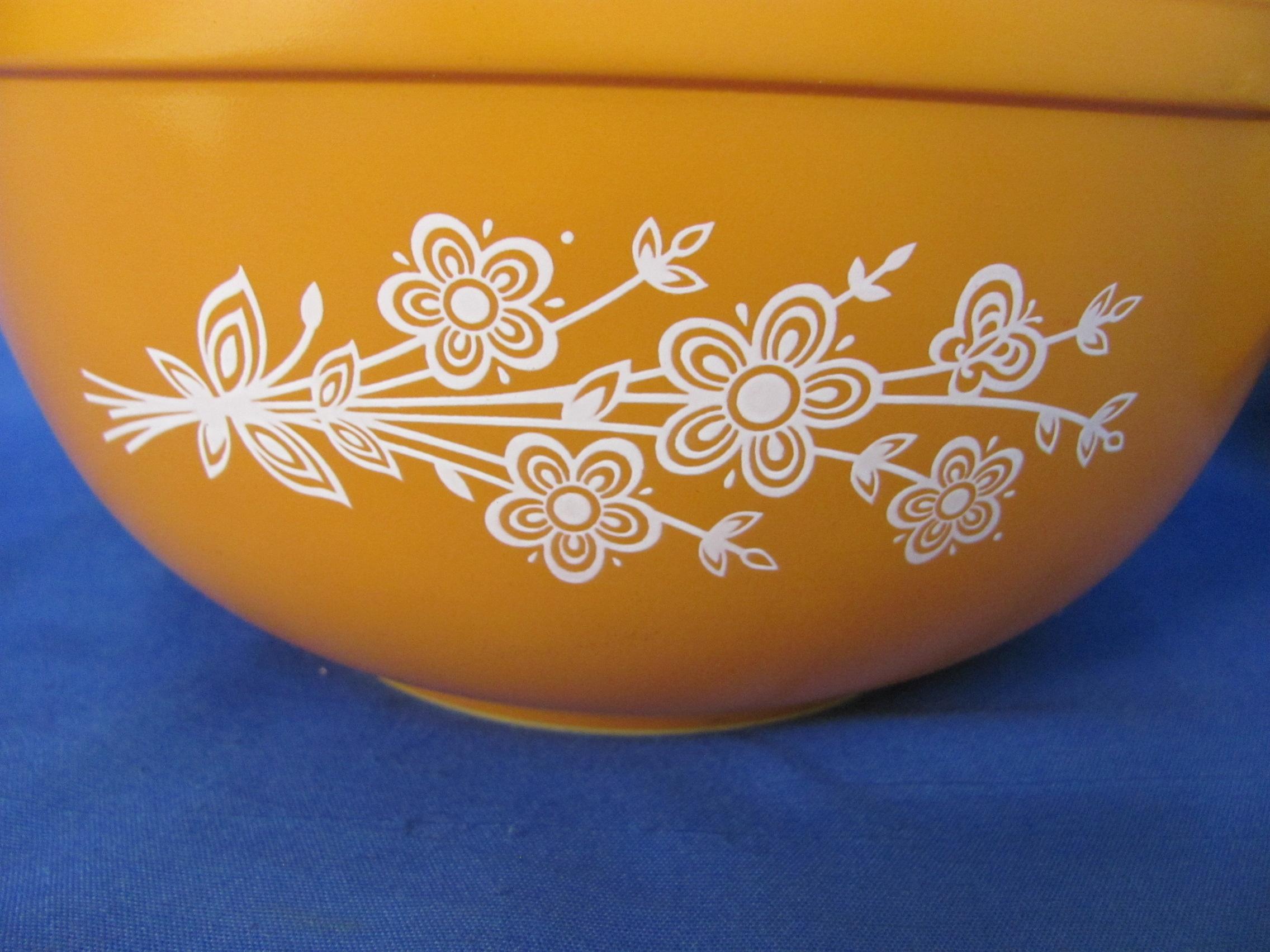 Vintage Pyrex Mixing Nesting Bowl 1972 Butterfly Gold #403 2.5L & 401 Bowl 750ml