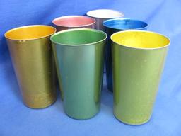 Lot Of 6 Vintage Bascal Aluminum Tumblers Cups 4 1/2"