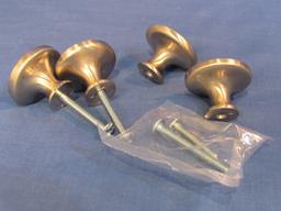 Set of 4 Drawer Pulls “Sinclair Dino Gasoline” Backs look like Brushed Nickle