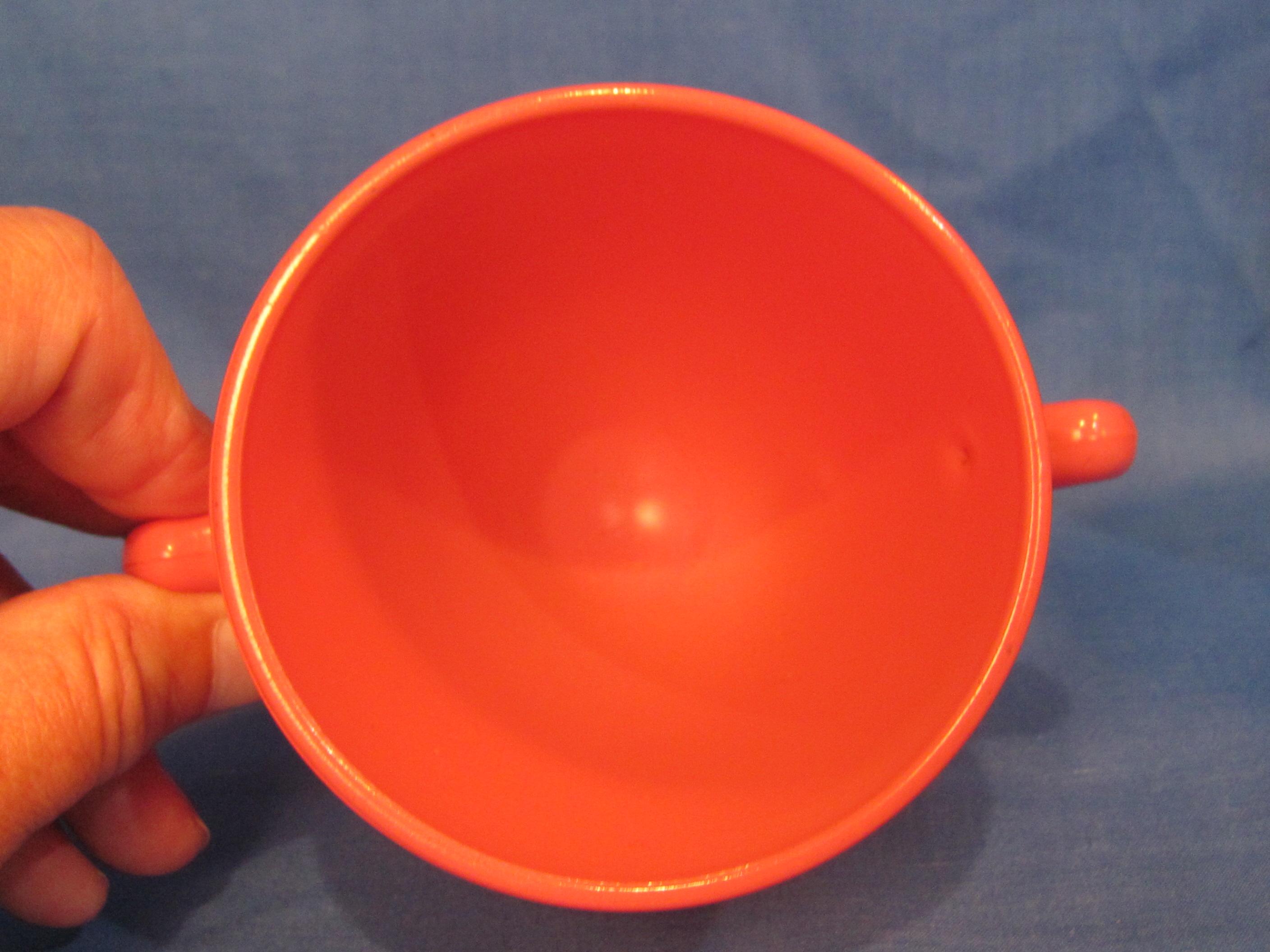 Vintage Hazel-Atlas Creamer & Open Sugar – Moderntone? Deep Pink – 3 1/2” tall