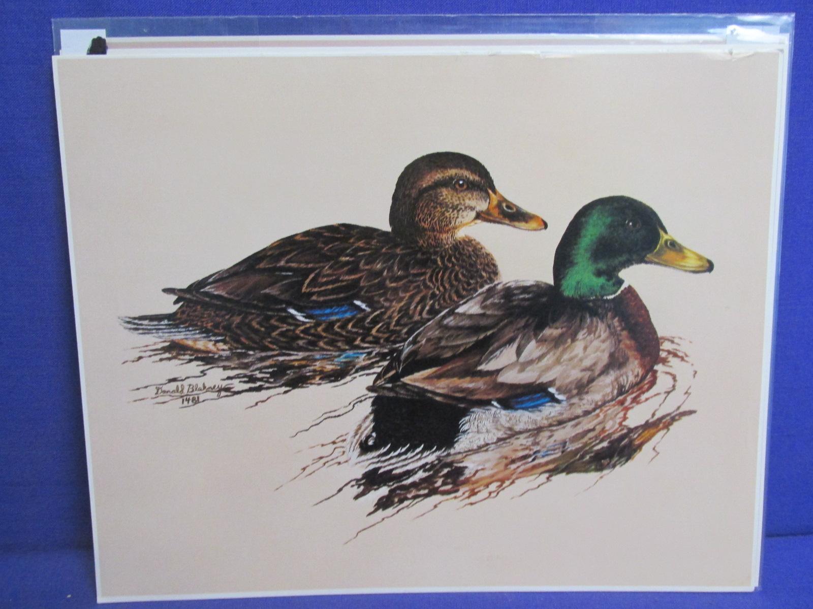 14 Wildlife Prints – 5 Les Kouba 7 1/2” x 10” , 5 Donald Blakney each 9x 12” & 4 8x10