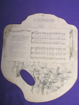 Moxie Soda Advertising Fan – Depicts Lillian Mac Kenzie - Star Spangled Banner on back