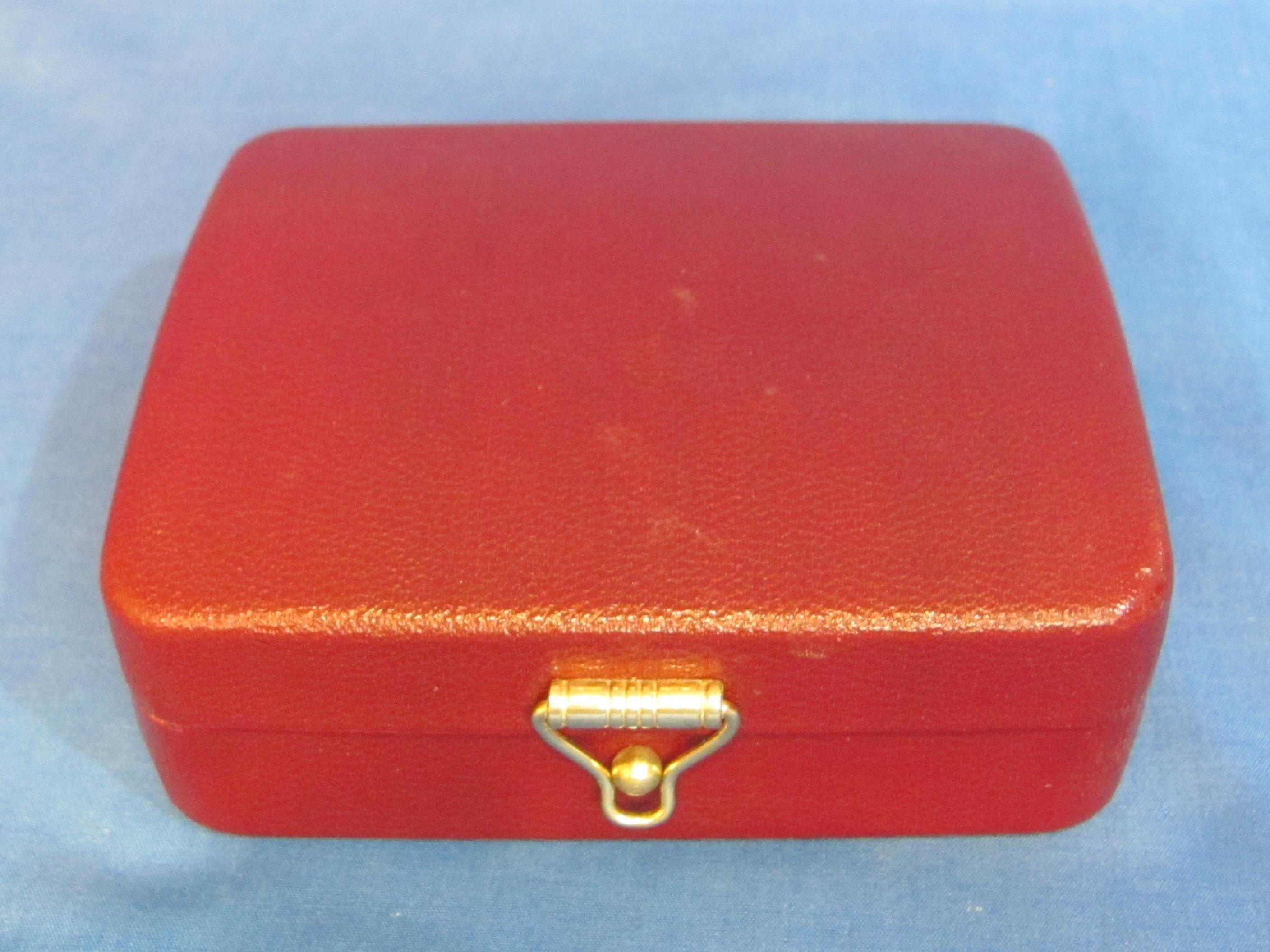 Men's Travel Case by Anson with Various Cufflinks & 1 Tie Clasp – 4 1/4” x 3 3/4”