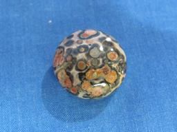 Set of 5 Button Covers with Polished Stones – Jasper? 17MM  in diameter