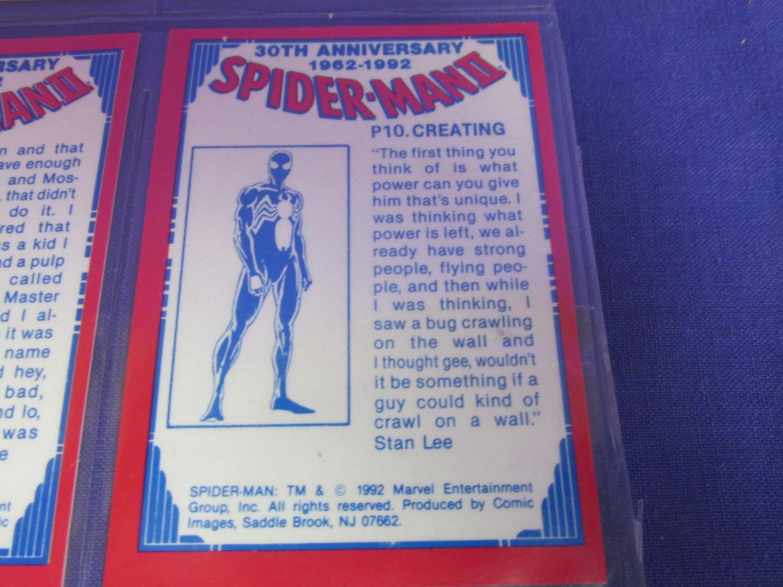 Lot of 6, “30th Anniversary” SPIDERMAN cards