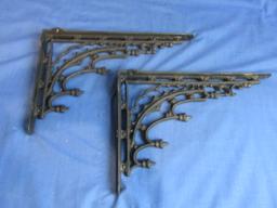 Pair of Cast Iron Shelf Brackets 8” T x 12” L