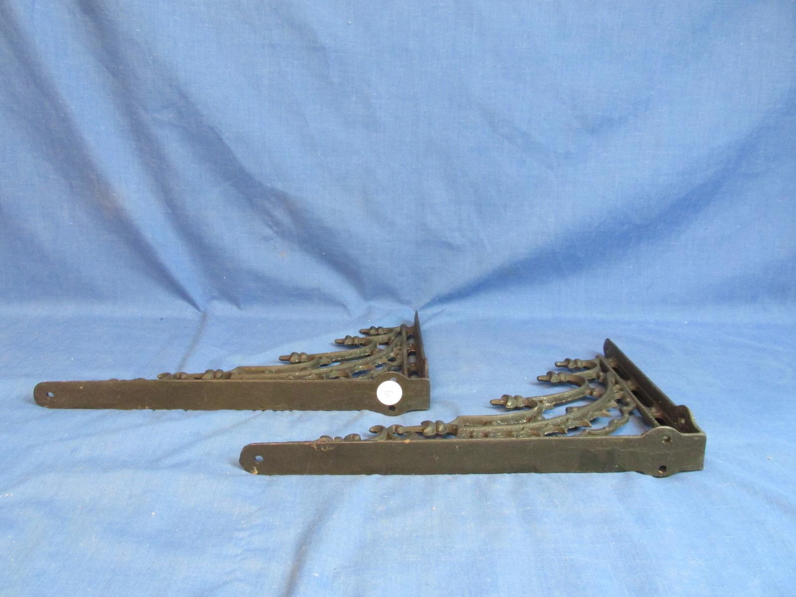 Pair of Cast Iron Shelf Brackets 8” T x 12” L