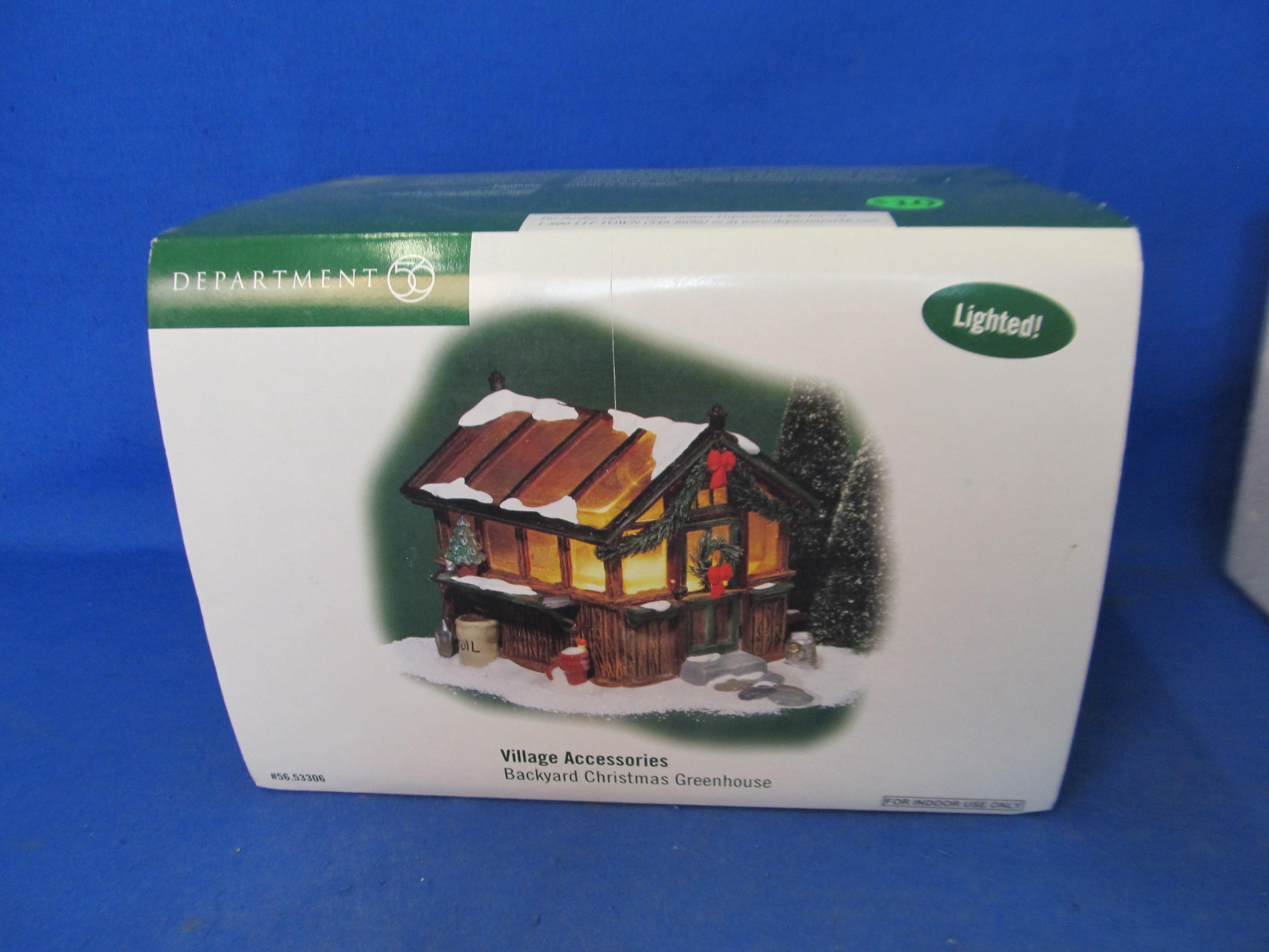 Dept 56 Village Accessories: Backyard Christmas Greenhouse