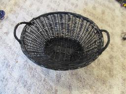 Black Wicker Handled Basket