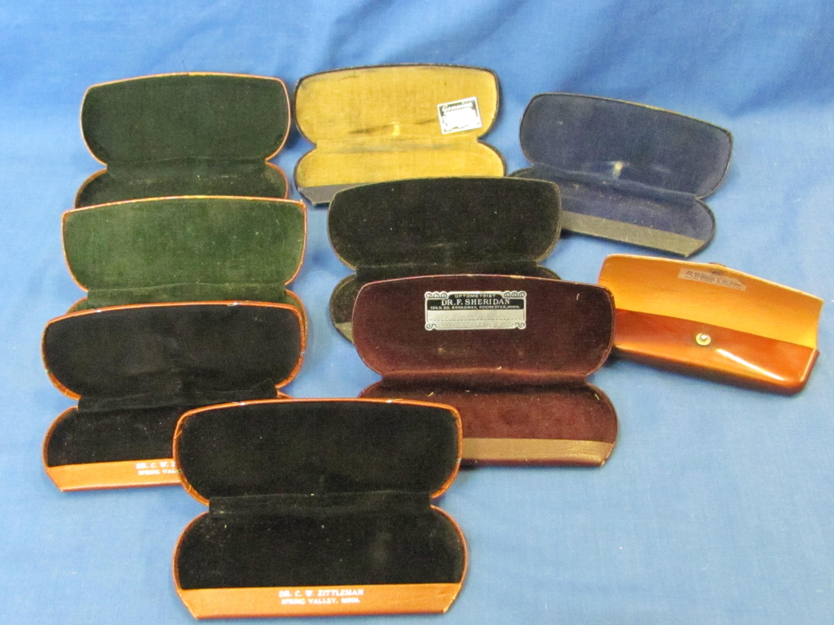 Vintage Eye Glass Cases (9) – Some With Advertisements