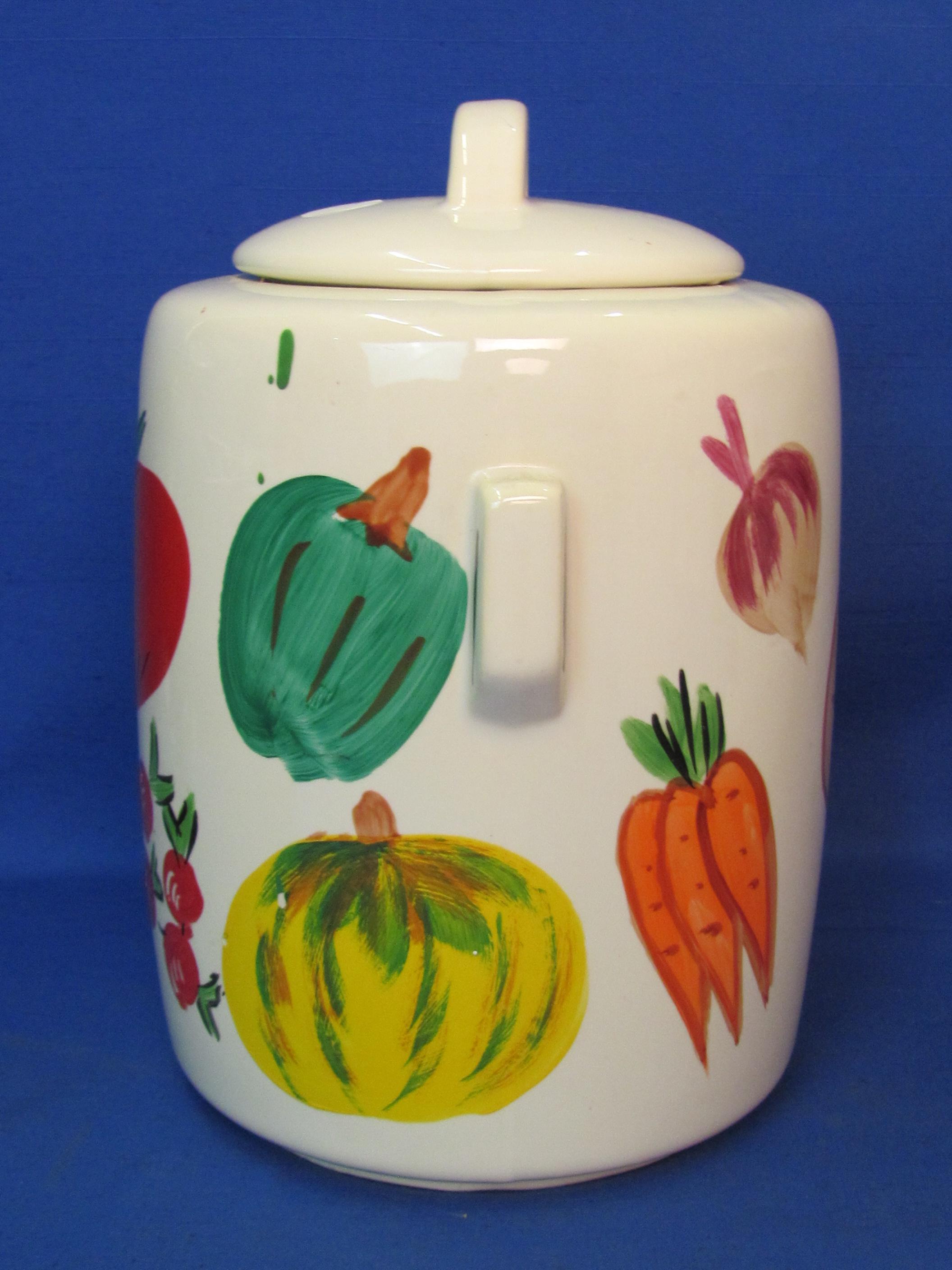 McCoy Pottery Cookie Jar – Hand Painted Vegetables – 9 1/2” tall