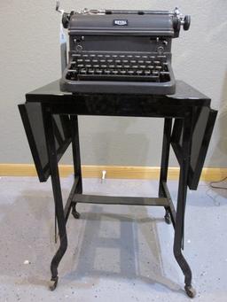 Royal Model 10  1940's Typewriter w/ Magic Margins & Original Metal Typewriter Stand