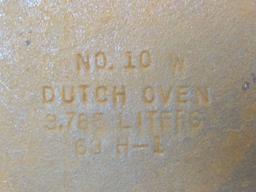 Cast Iron Dutch Oven No. 10 – Made in USA – 10 1/4” in diameter