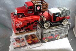 3 Piece Lot SpecCast Lennox 1953 Willys Jeep Diecast Bank, SpecCast Pick-Up