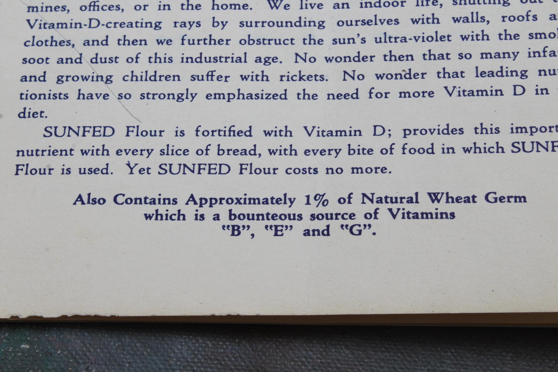 3 Antique Flour Advertising Pamphlets Sunfed Flour, Daniel Webster & Occident