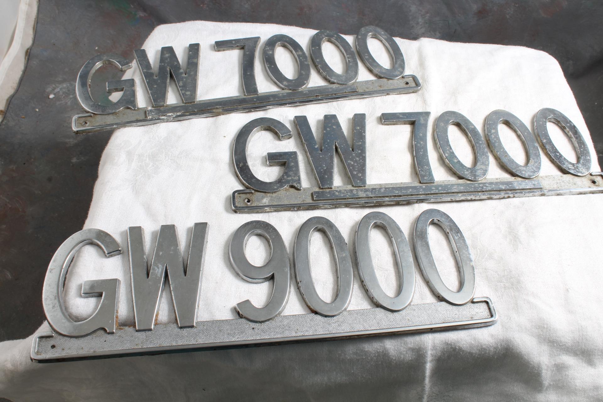 3 Metal Gross Vehicle Weight Truck/Trailer Emblems 9 1/2" Long