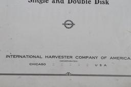 Vintage International Harvester Victor Drills Single and Double Disk Owners Manual