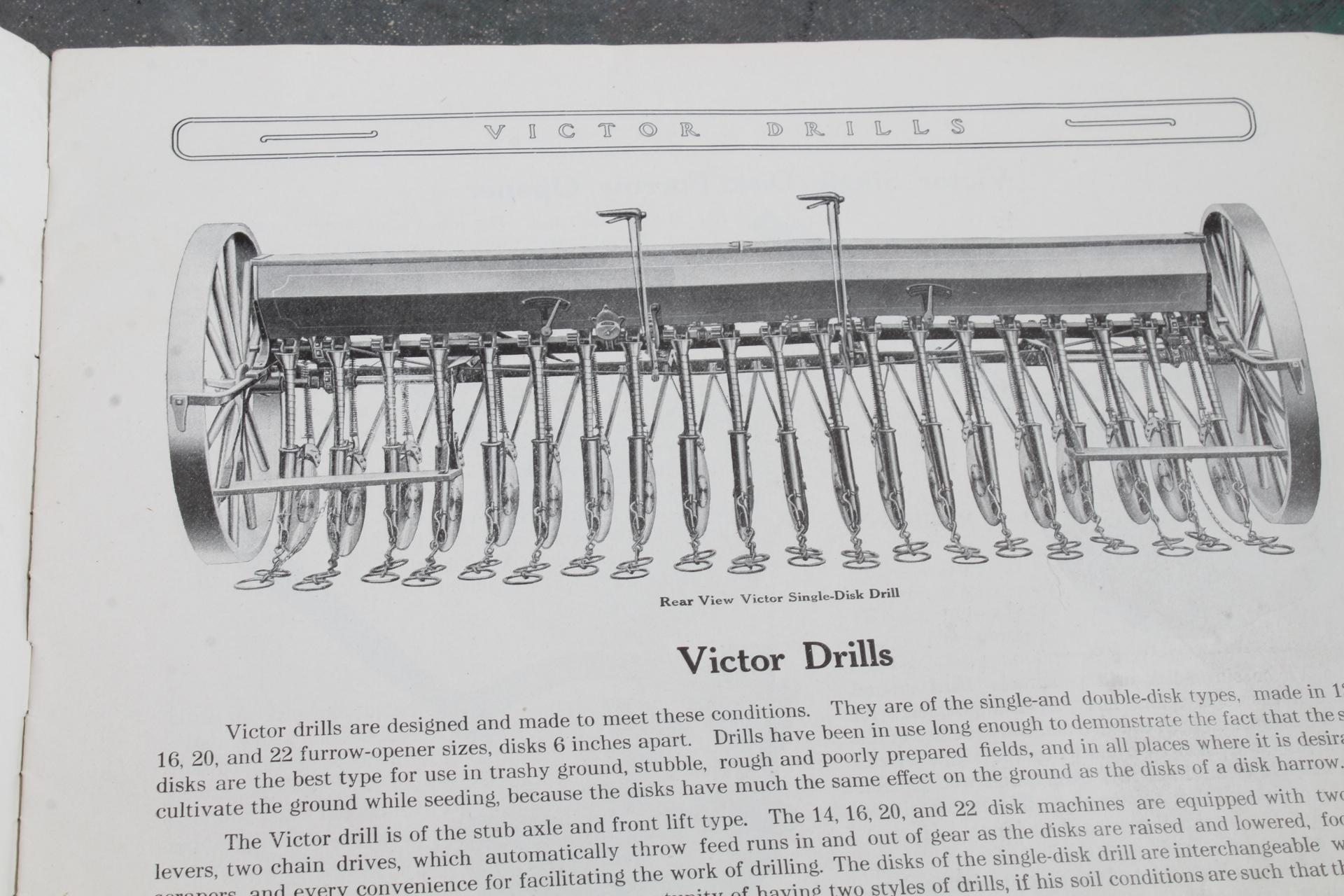 Vintage International Harvester Victor Drills Single and Double Disk Owners Manual