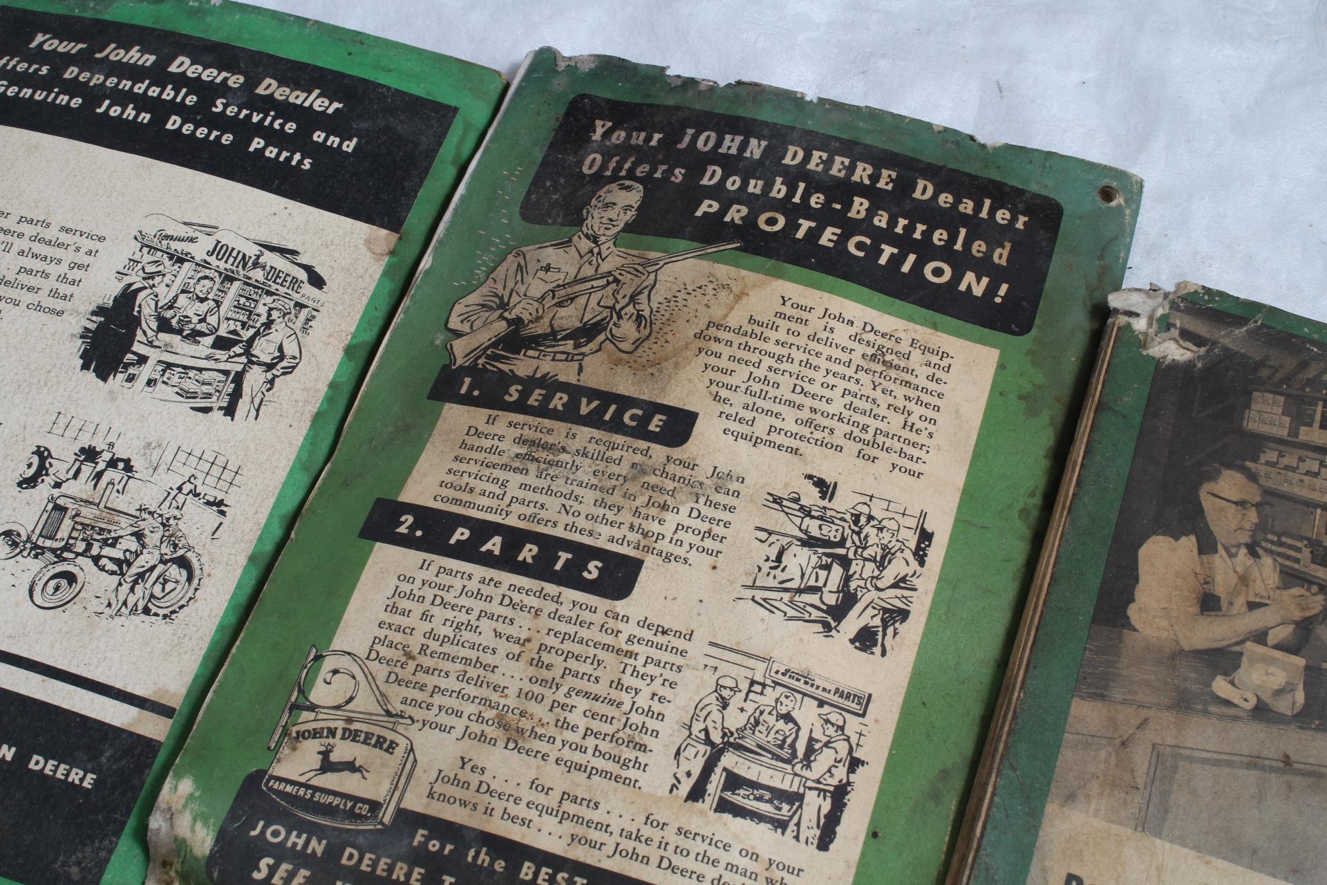 4 Vintage Instruction & Operator Manuals John Deere & Clinton Chainsaw