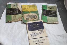 4 Vintage Instruction & Operator Manuals John Deere & Clinton Chainsaw