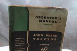 Vintage John Deere Tractor Model 60 Series Operator's Manual