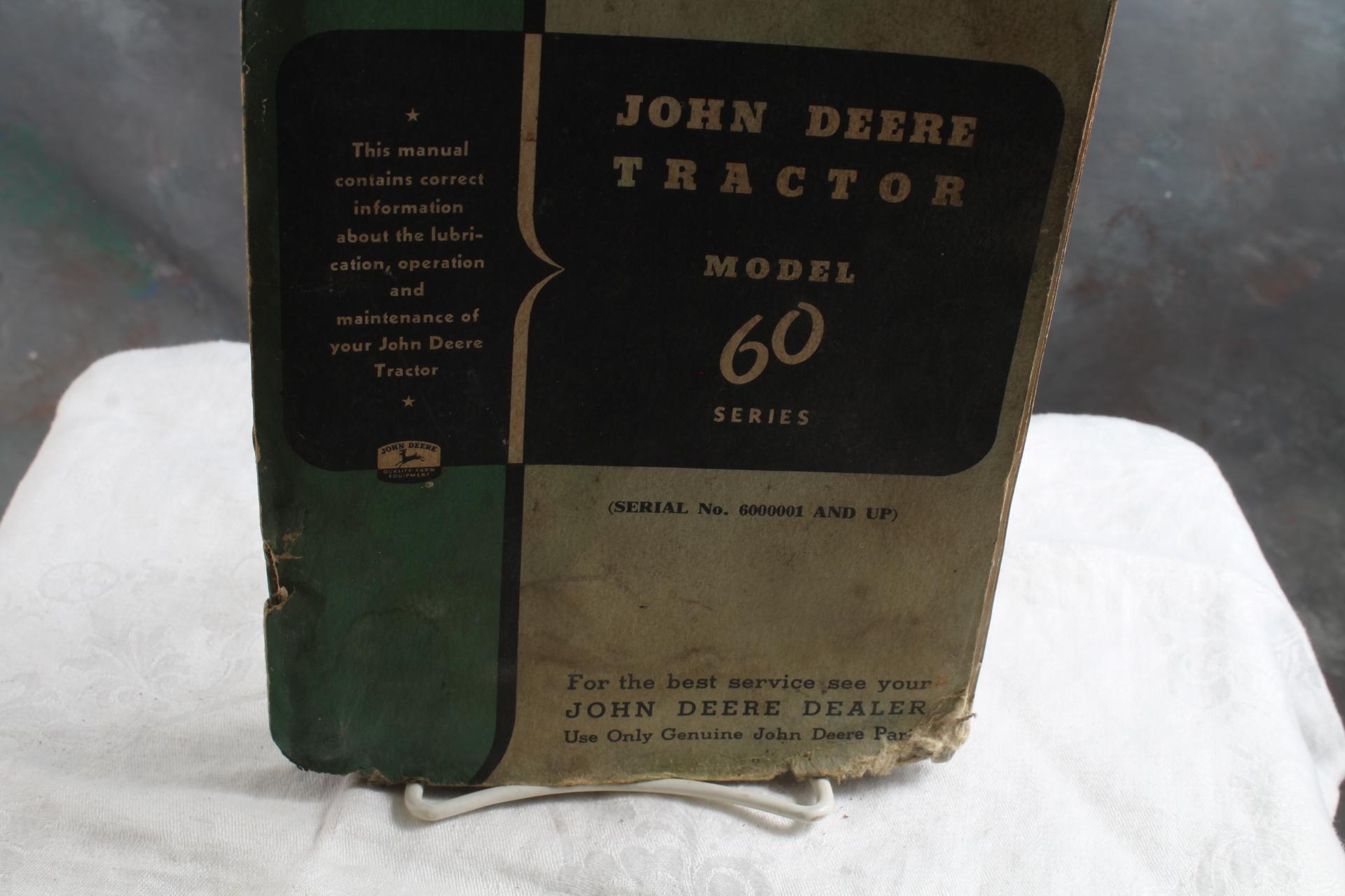 Vintage John Deere Tractor Model 60 Series Operator's Manual