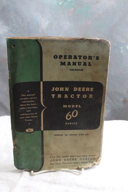 Vintage John Deere Tractor Model 60 Series Operator's Manual