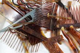 Large Lot of Antique & Vintage Ladies Hair Combs for Crafting