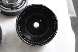 4 Vintage Camera Lenses Schneider-Kreuznach Radionar 1:4.5/105, Retina-Curtar-