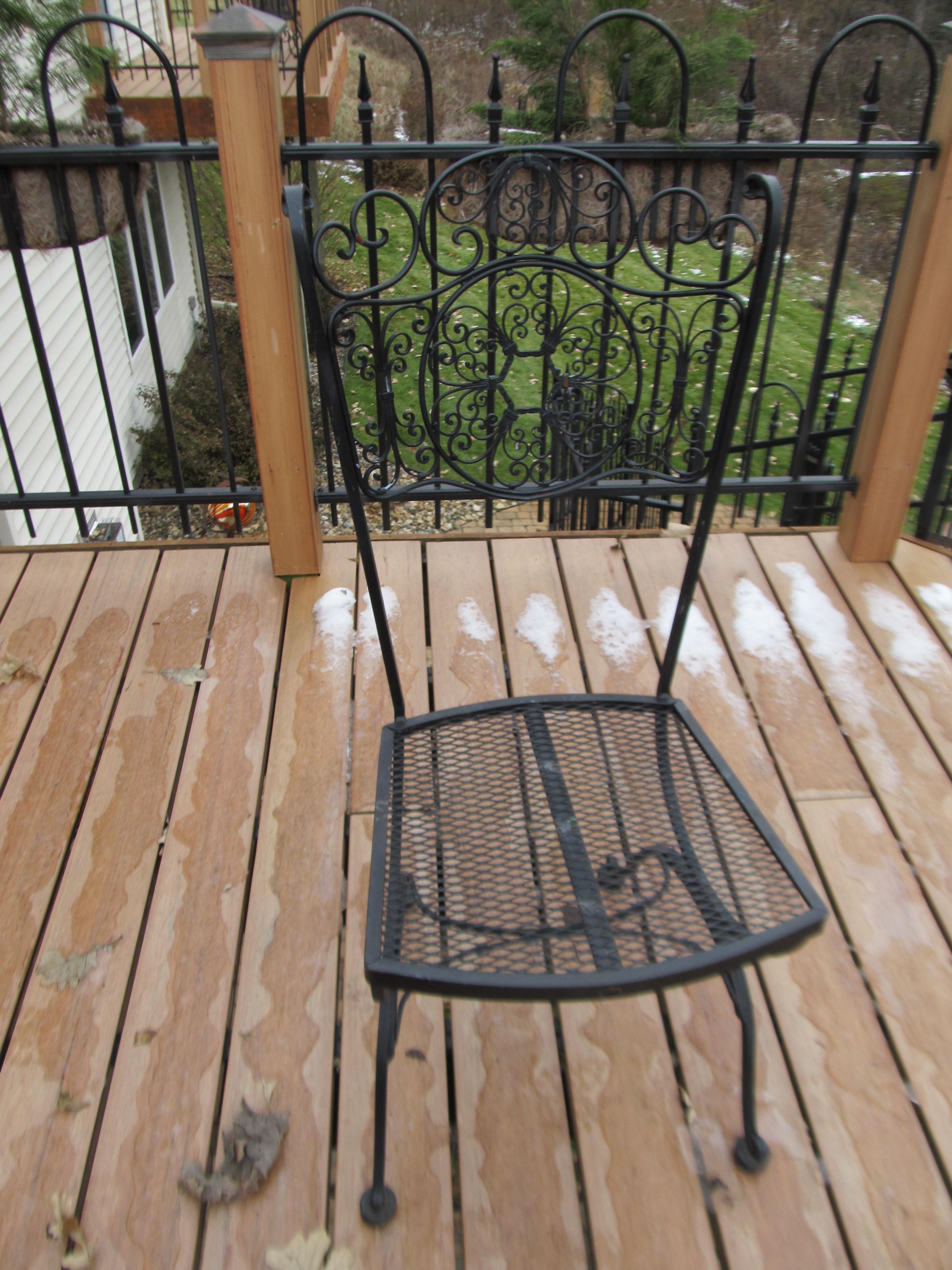 Vintage Wrought Iron Table with Chairs