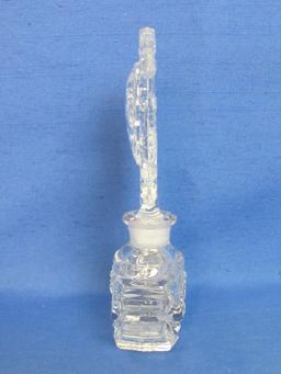 Glass Perfume Bottle with Stopper – 6 3/4” tall – 4” wide