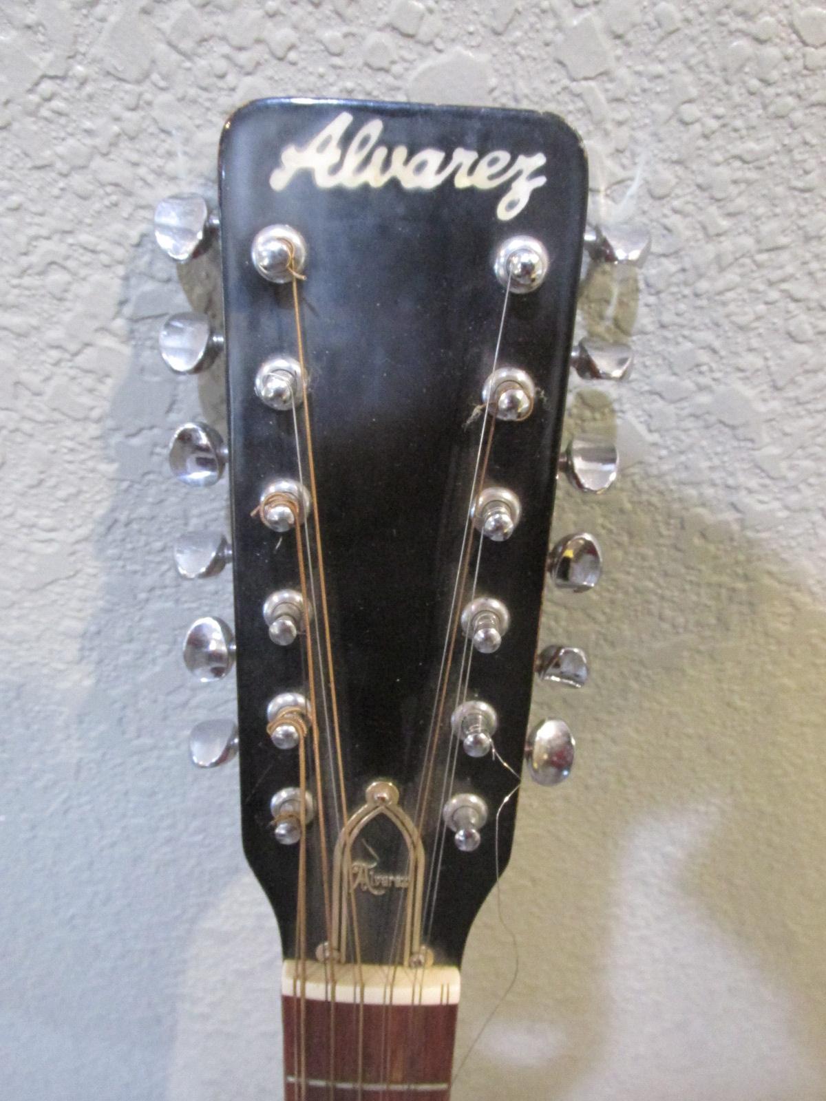 Vintage Alvarez Model 5021 12-String Acoustic Guitar & Case – Neck separation – see pix