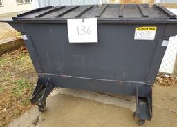 Garbage Dumpster 1.25 cu. Yard  58" x 32" x 32"  Recently totally refurbished, excellent condition.