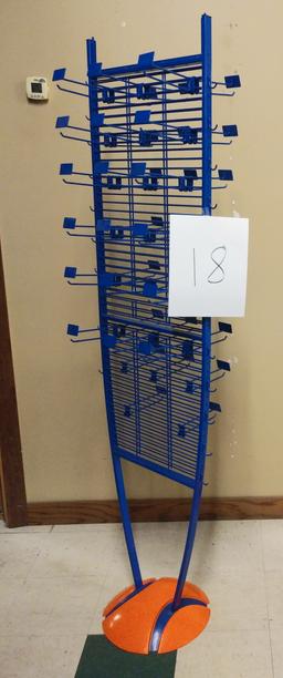 Metal Double Sided Display w/hooks  6' tall  Blue