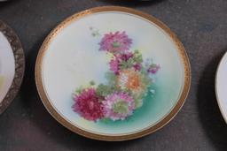 Lot of 6 Antique Handpainted Bread Plates Nippon Moriage, Bavaria, Germany,