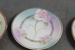 Lot of 6 Antique Handpainted Bread Plates Nippon Moriage, Bavaria, Germany,