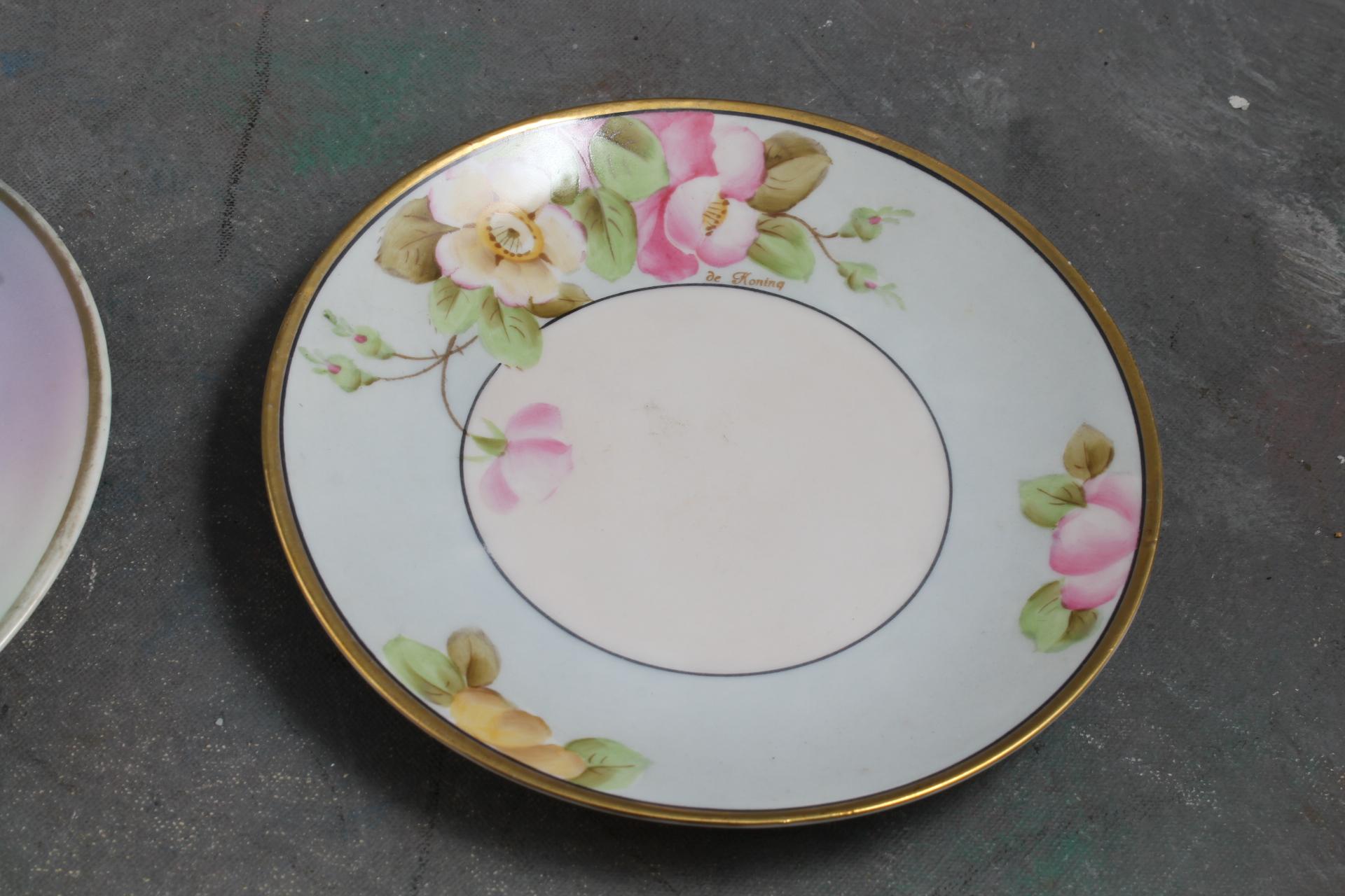 Lot of 6 Antique Handpainted Bread Plates Nippon Moriage, Bavaria, Germany,