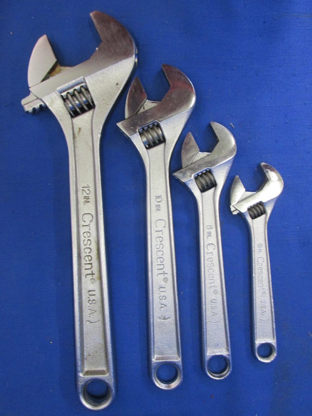 Crescent USA Crestaloy Steel 12,10,8 & 6”  Adjustable Wrenches