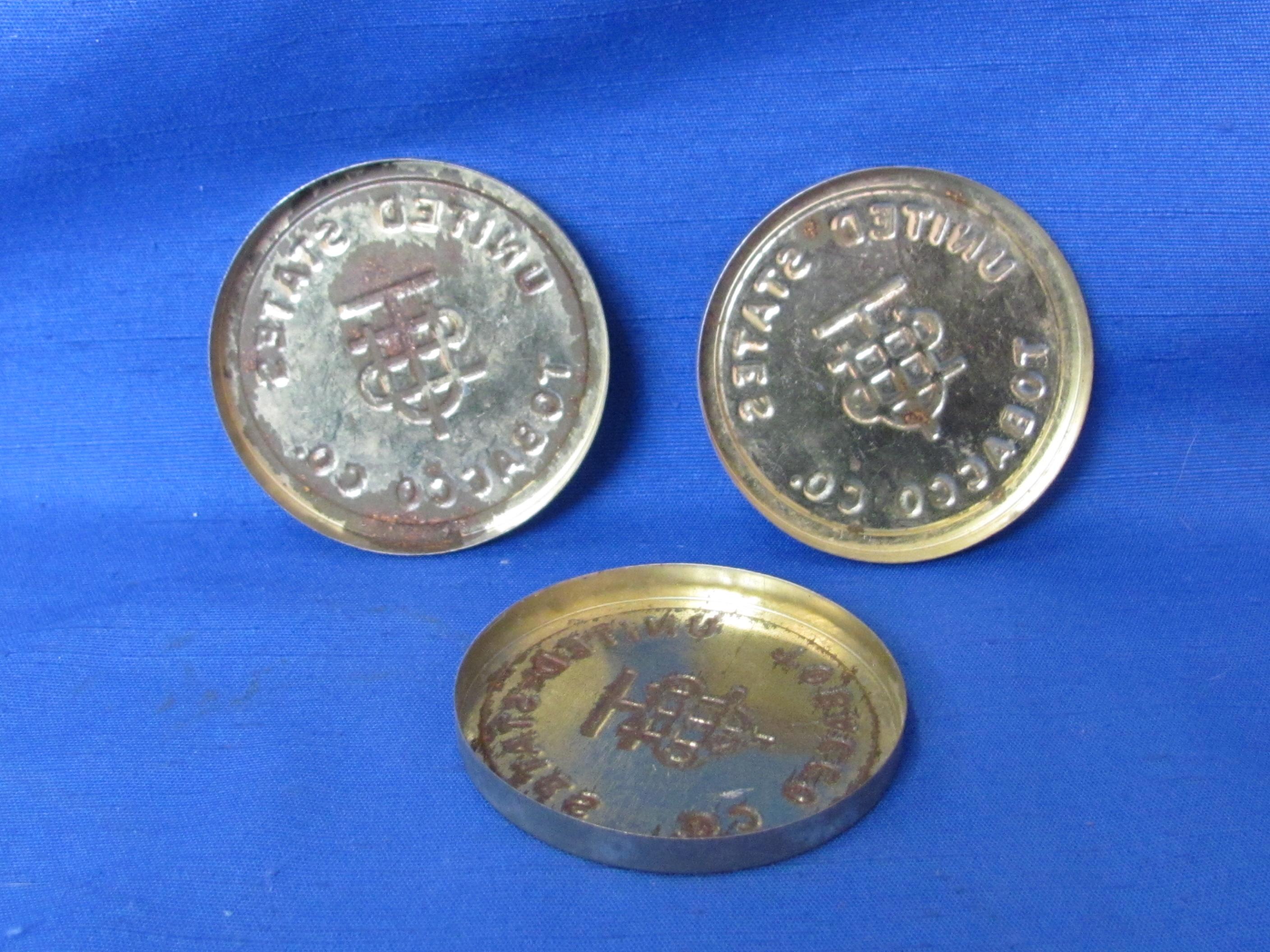 1970's United States Tobacco Co. Snuff Can/Jar Lids (3)