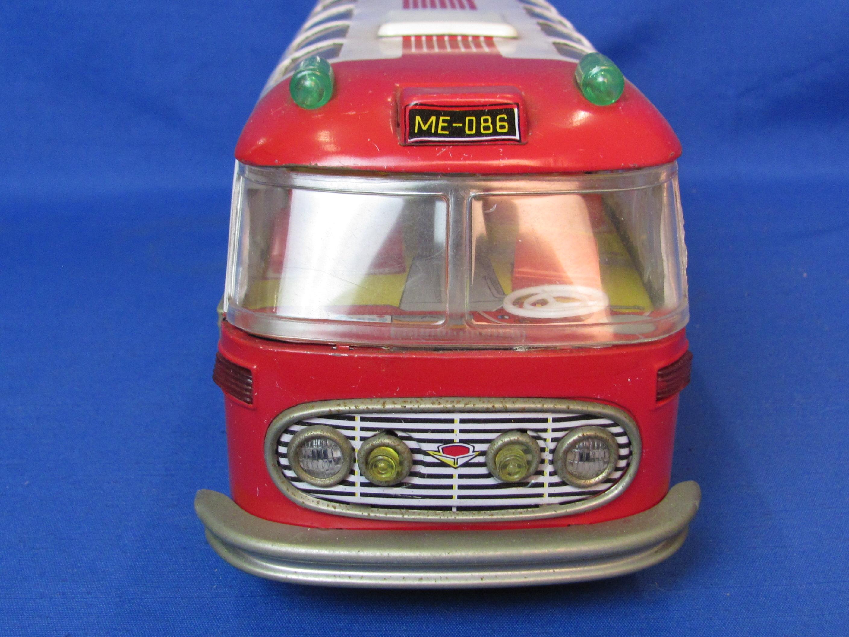 1970s Battery Operated Touring Bus – Shanghai – In Original Box – Works – 14 1/2” long