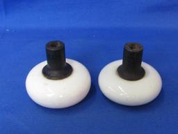 Porcelain White Door Knobs (2)