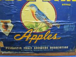 Blue Bird Apples Crate Peshastin Fruit Growers Association Peshastin, Washington USA