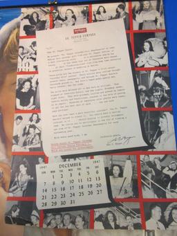 1948 Dr. Pepper Calendar-4 Sheets - 3 months per sheet – Each is 21 1/2” T x 13 1/2” W