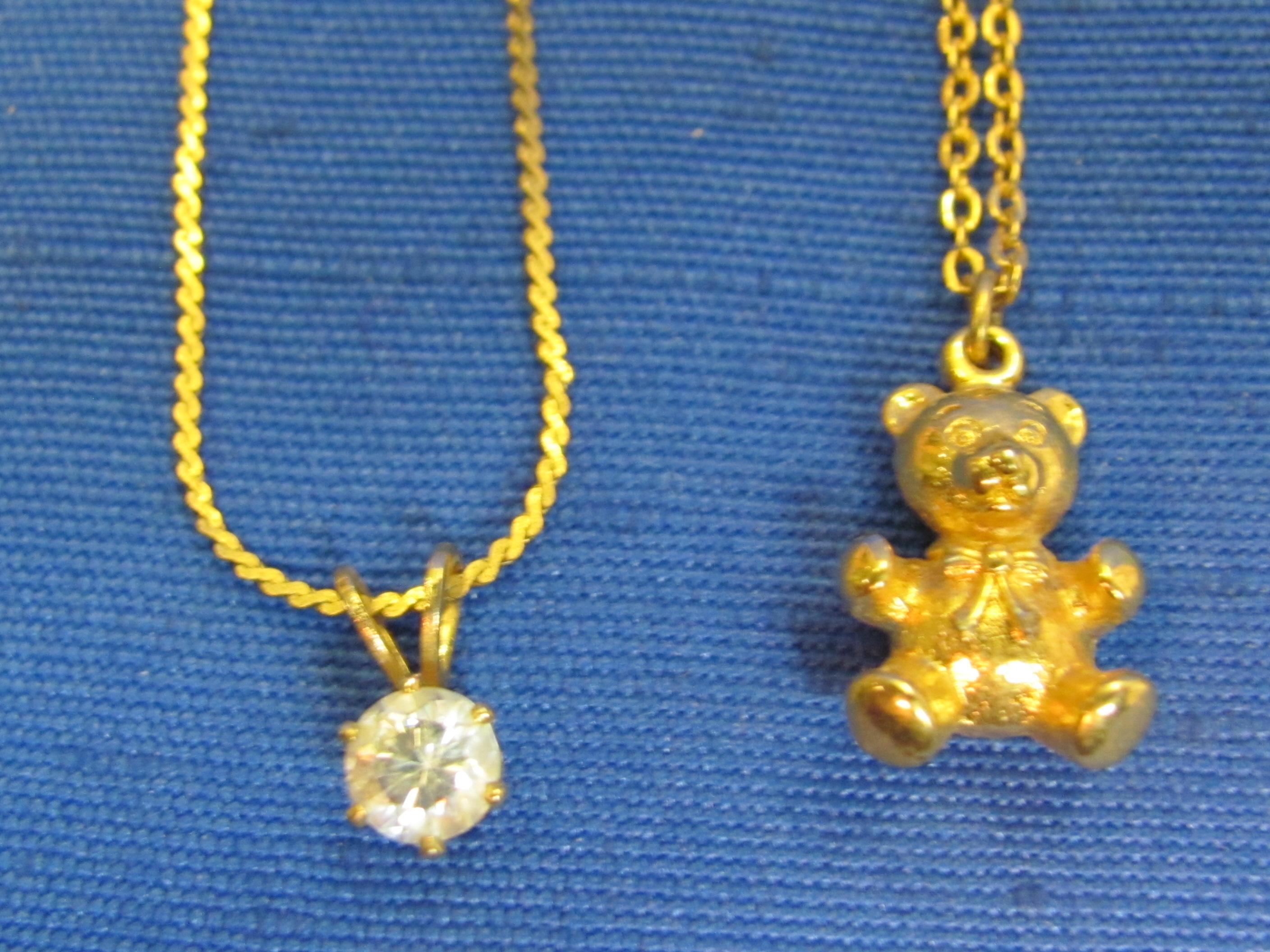 Lot of Delicate Chains & Pendants: 4 are Avon – Hearts, Rhinestones, Locket & more