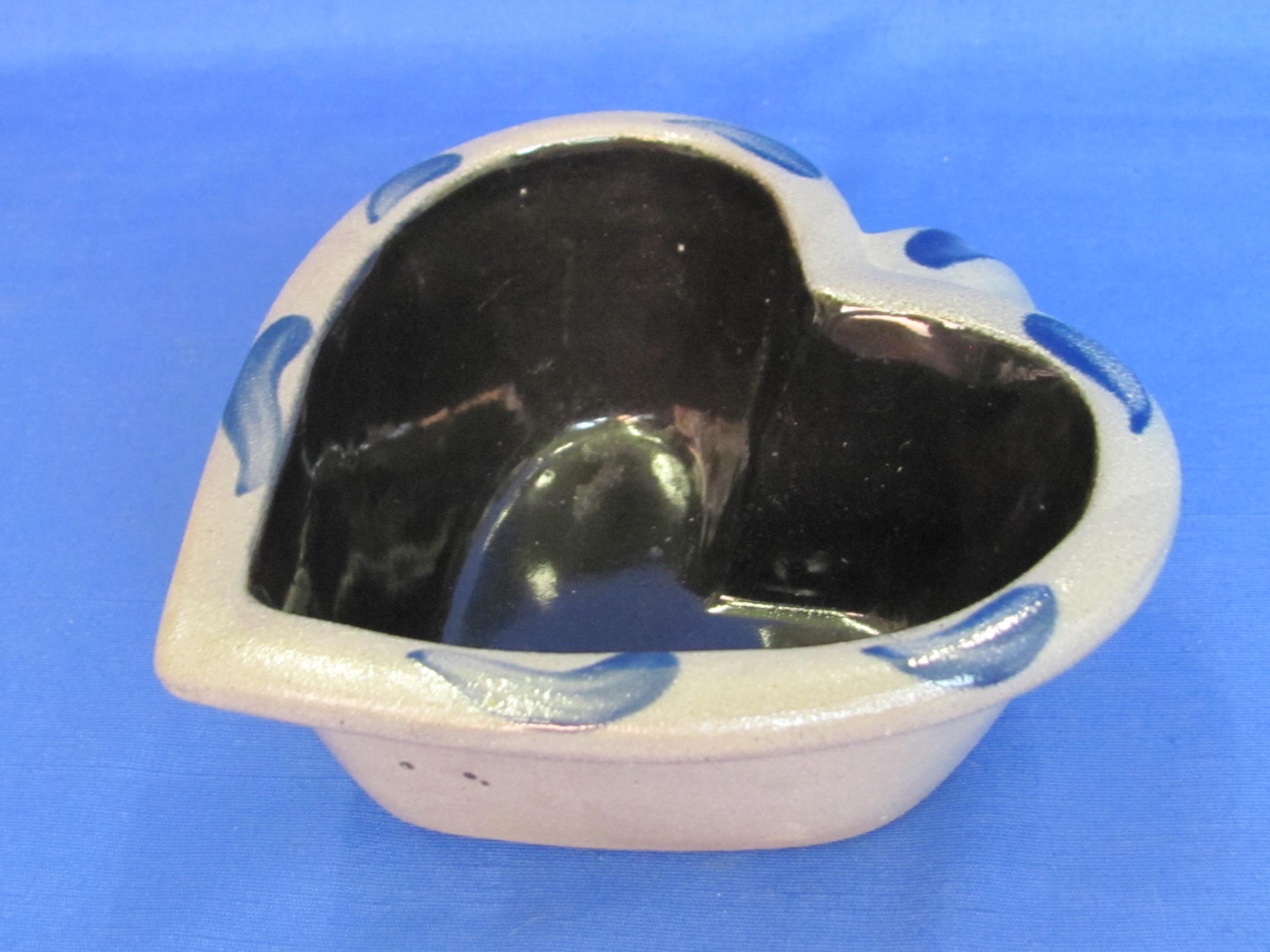 Heart Shaped Salt Glazed Stoneware Dish/Nappy – by Rowe Pottery Cambridge, WI