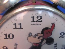 Vintage Mickey Mouse Alarm Clock by Bradley – Not working – Made in USA – 5 1/2” tall