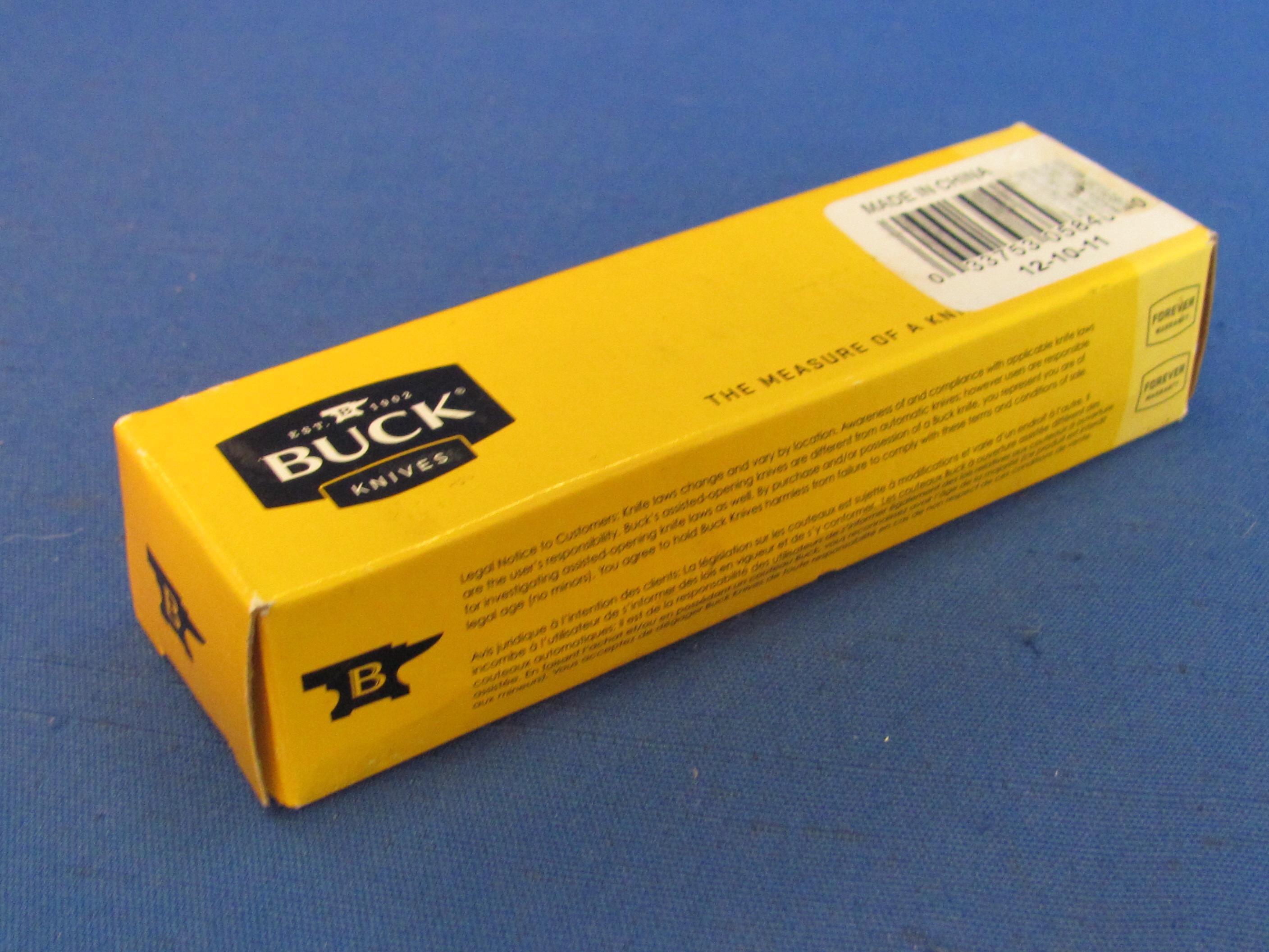 Buck 382 Folding Knife in Box with Paper – Trapper – 3 1/2” Long folded