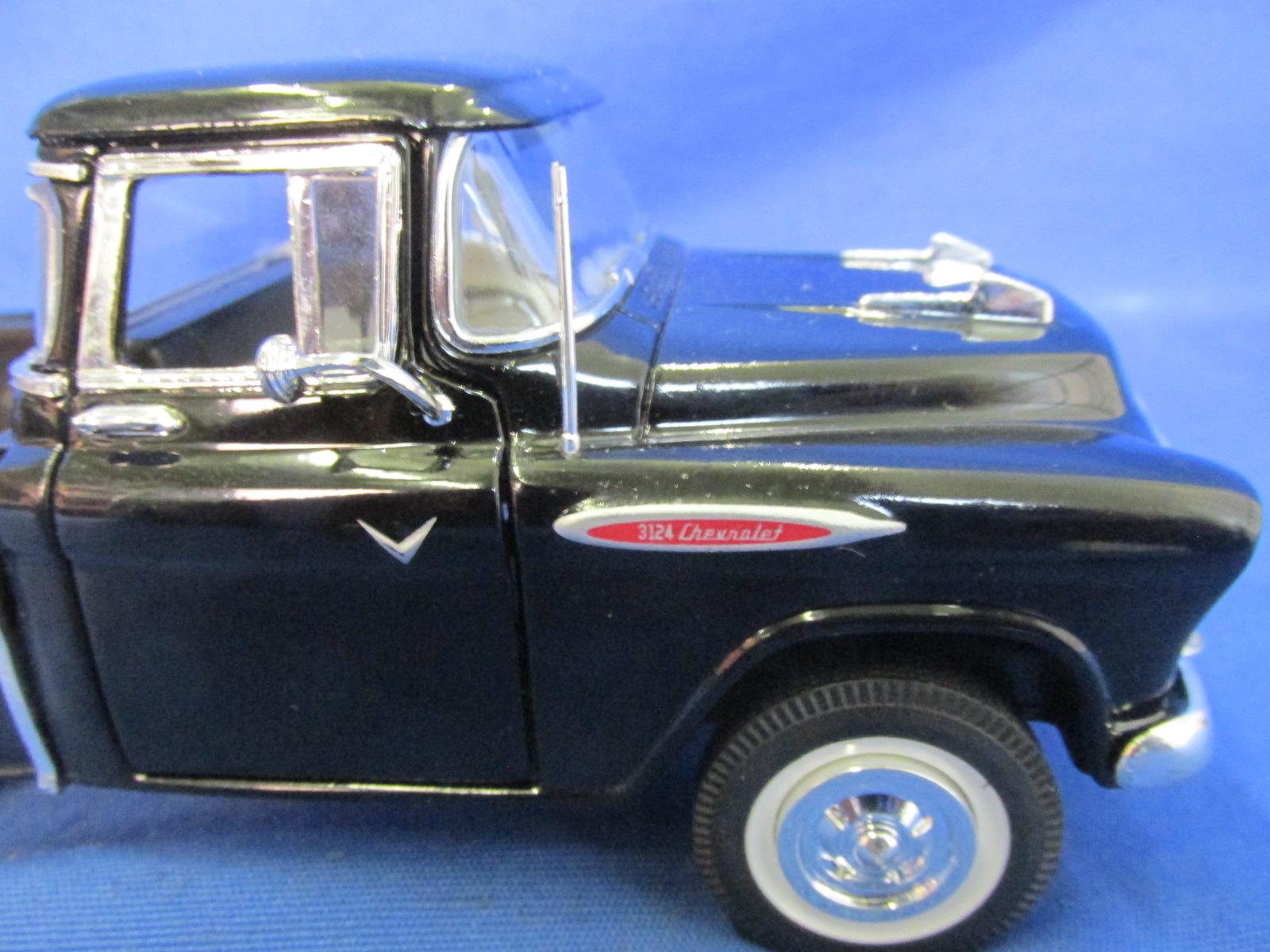 2 Model Automobiles: 1/34 1940 Ford 5 Window Coupe & 1/28 1957 Chevy Cameo Pick-up