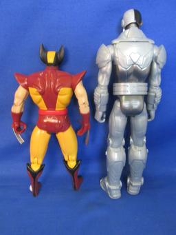 Pair of 12” Jointed Super- Hero Action Figures: Cyborg (D.C.) & Wolverine